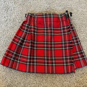 Red plaid skirt